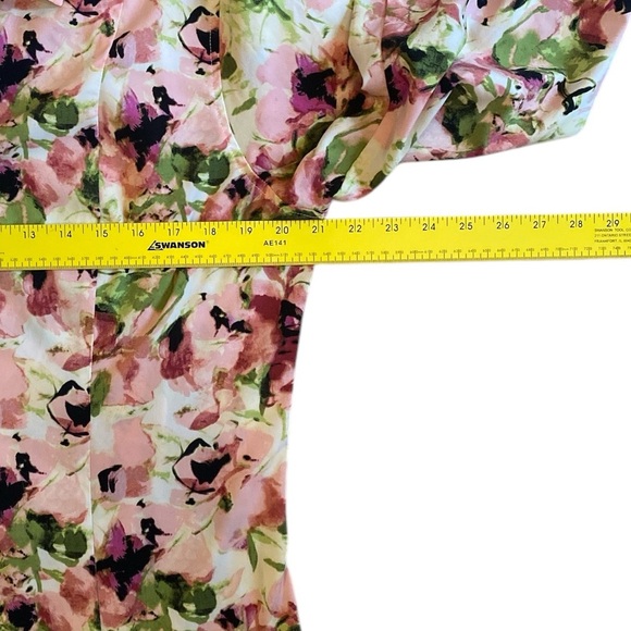 Romantic BohoChic Brushstroke Floral Print Blouse - Anne Klein- Size L‎ - Picture 7 of 12